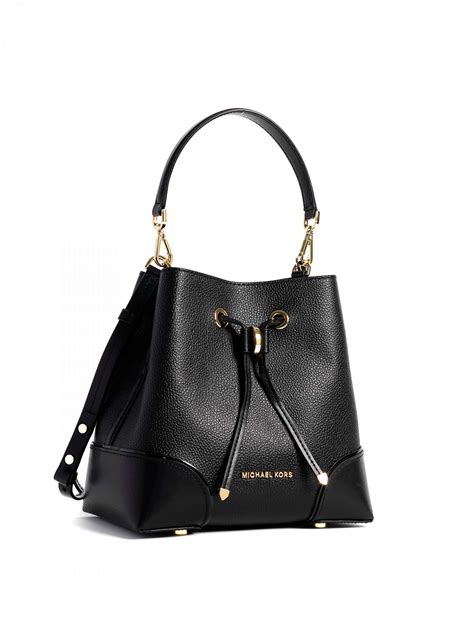 michael kors black bucket bag|Michael Kors bucket bag small.